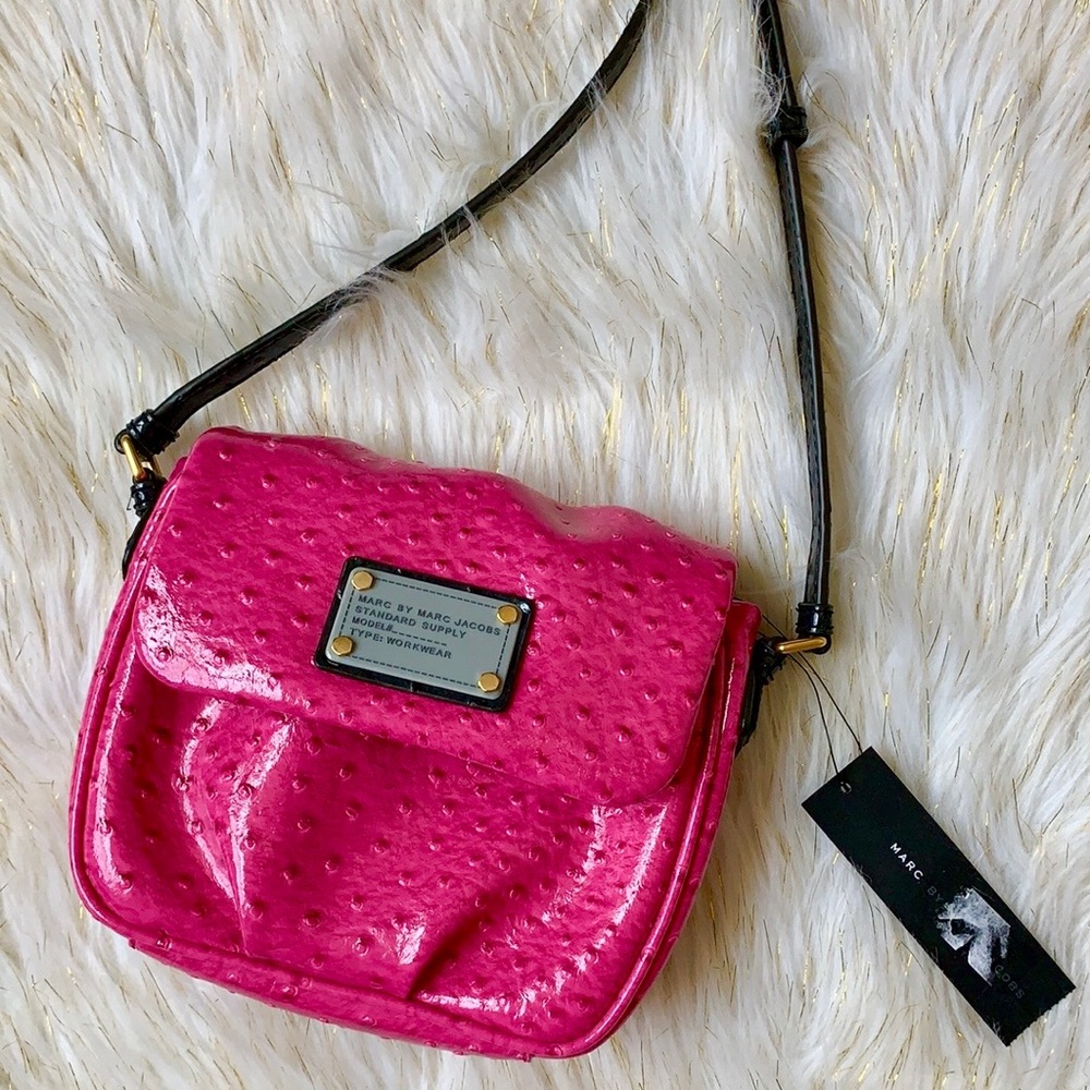Marc Jacobs Pop Pink Ostrich pattern Crossbody bag - Picture 3 of 17